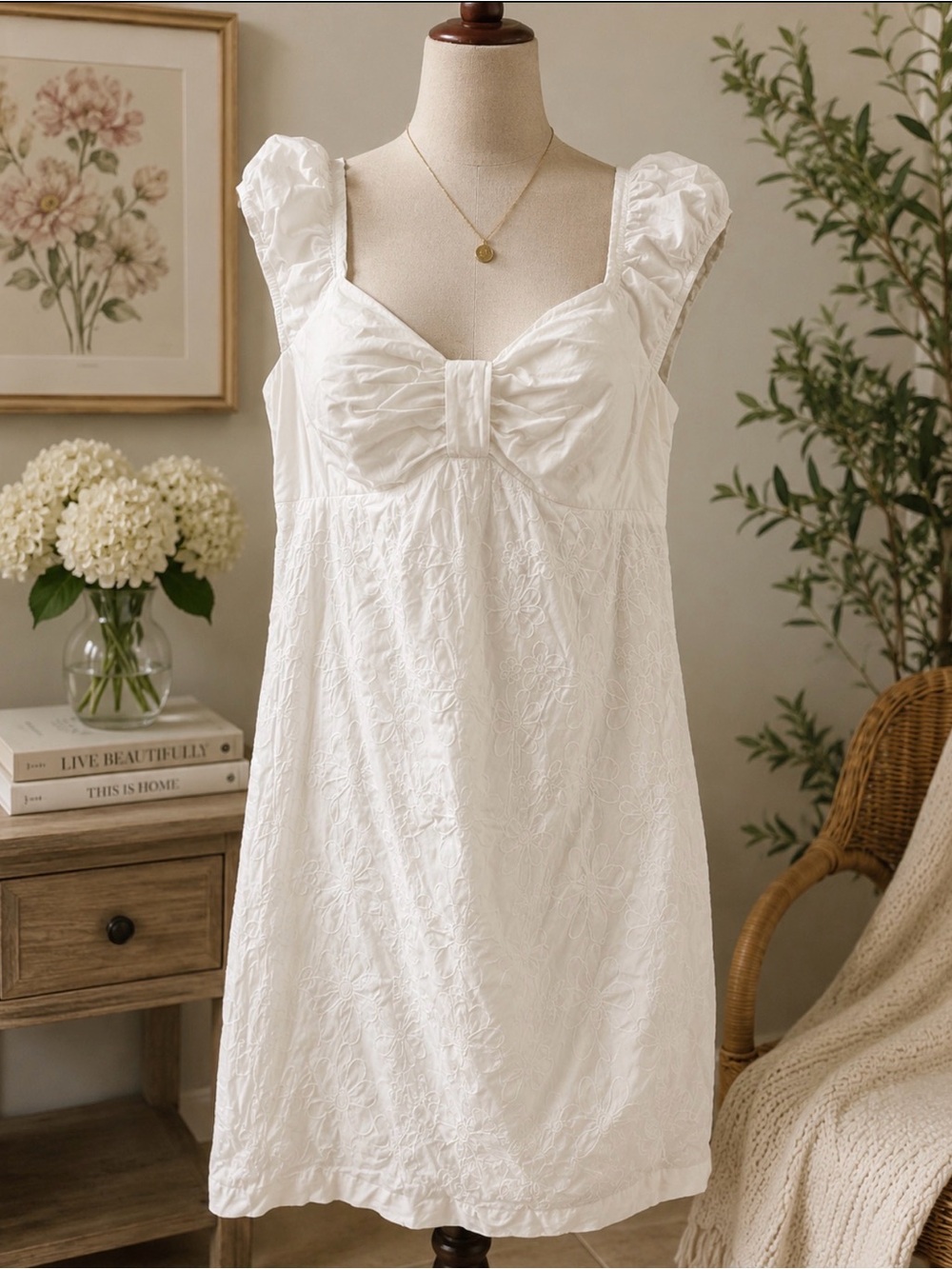 Sangria white cotton dress size 10